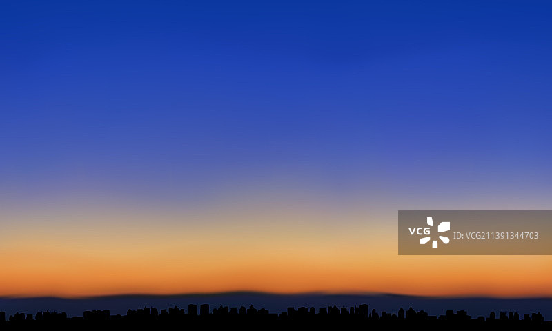 城市上空的日落天空图片素材