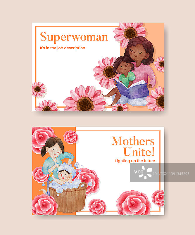 以爱为主题的超级妈妈Facebook模板图片素材