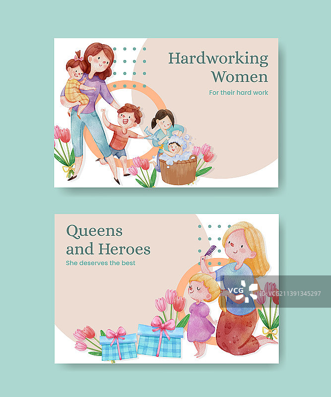 以爱为主题的超级妈妈Facebook模板图片素材