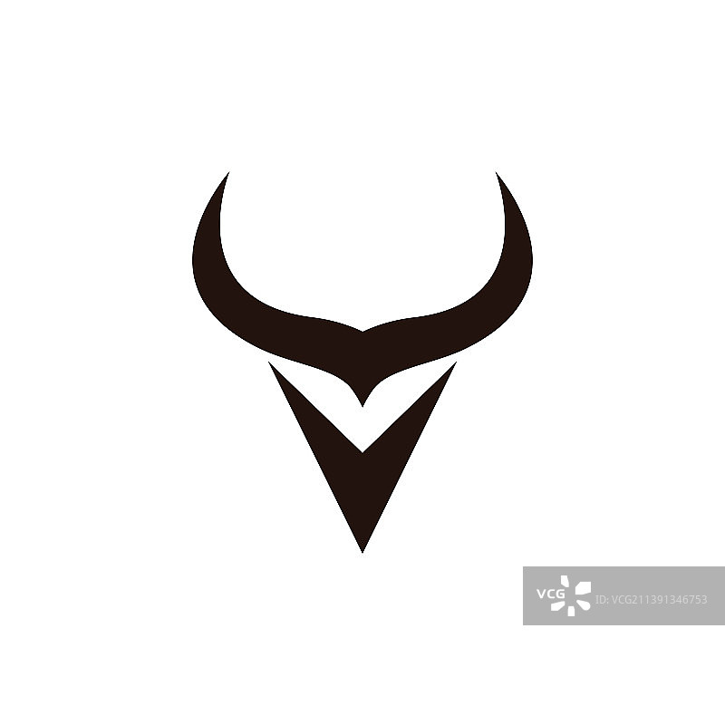 愤怒的牛角标志图片素材