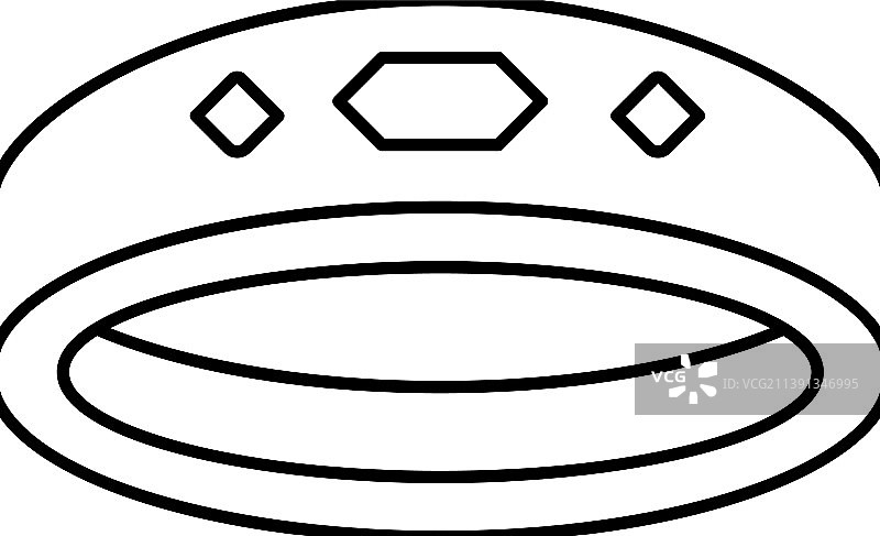 珠宝戒指线性图标图片素材