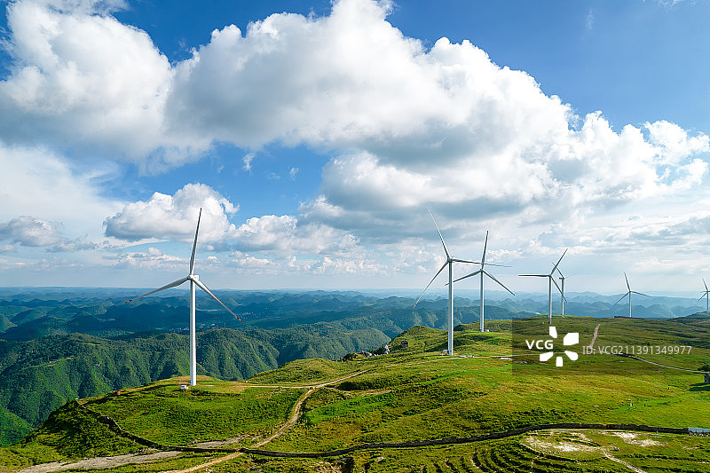 贵阳市花溪区高坡梯田航拍图片素材