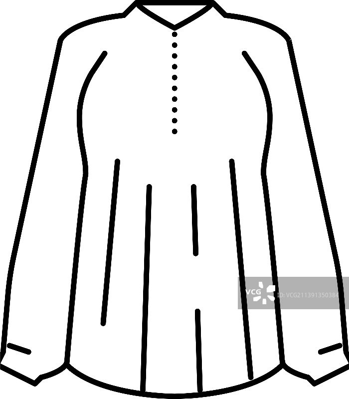 女衬衫面料女性穿着线条图标图片素材