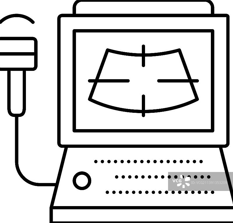 超声放射学电脑线性图标图片素材