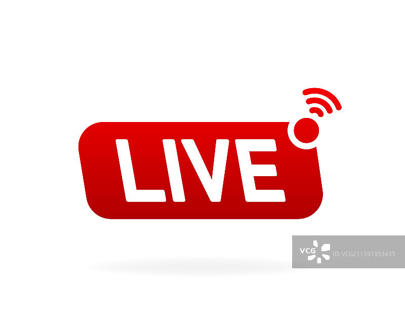 白色背景上的红色直播图标图片素材