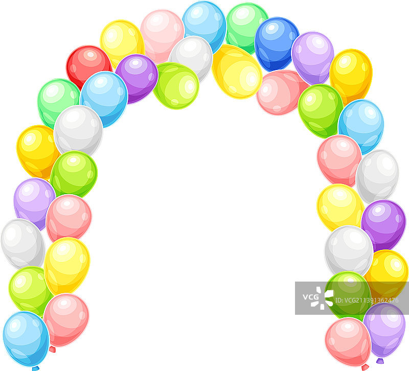 拱形生日彩色气球图片素材