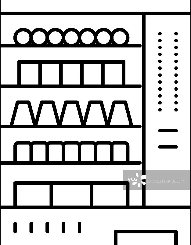 自动售货机糖果线图标图片素材