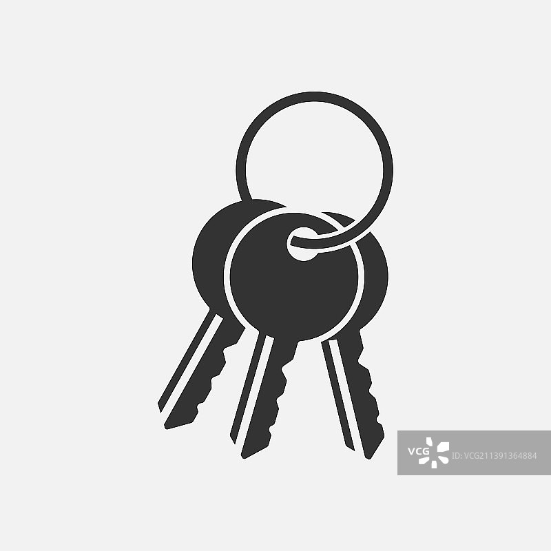 钥匙图标（扁平设计）图片素材