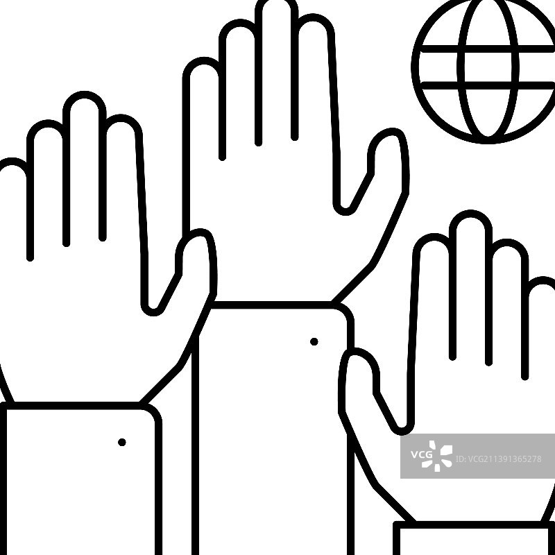 民主世界线条图标图片素材