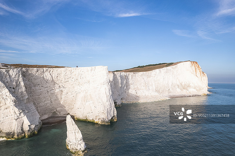 英国布莱顿白崖航拍风光图片素材