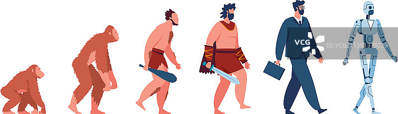 人类进化猿人山顶洞人商人图片素材