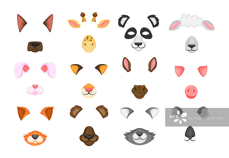 视频和照片动物面具套装图片素材