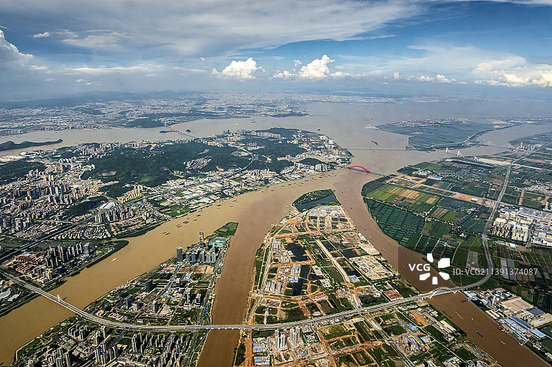 珠江口及珠江三角洲航拍图片素材