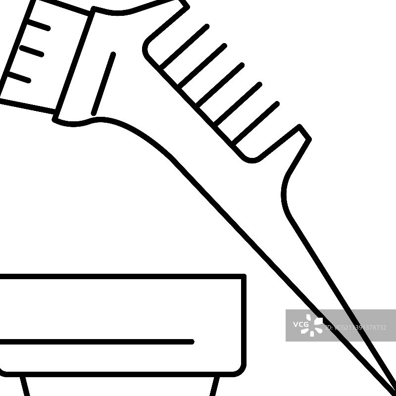 角蛋白涂抹线图标梳子和板图片素材