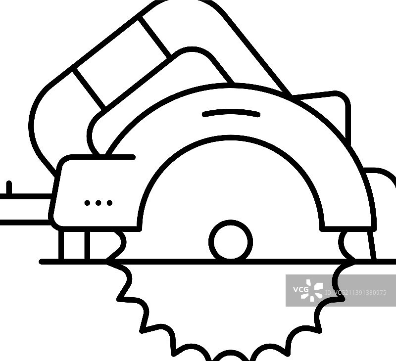 圆锯工具线条图标图片素材