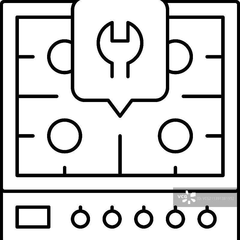 燃气灶维修线条图标图片素材