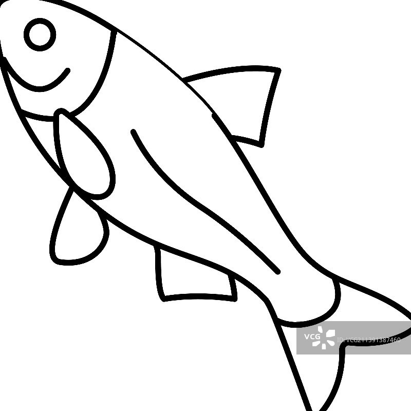 鲢鱼线条图标图片素材