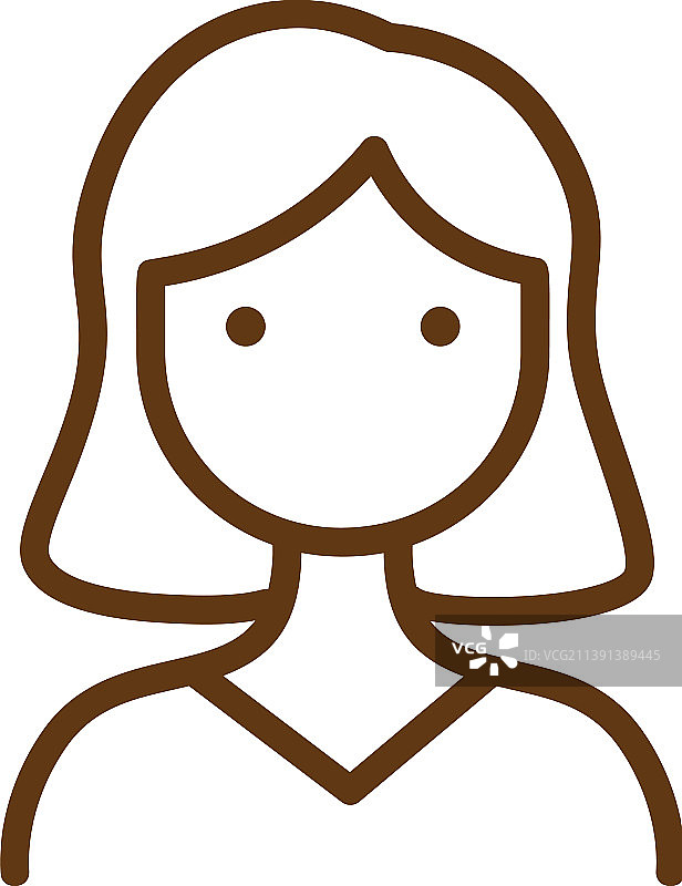 女性符号线条图标笔画图形象形图图片素材