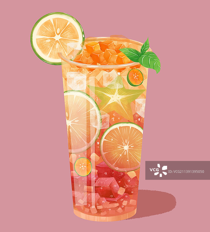 夏日水果茶饮料图片素材