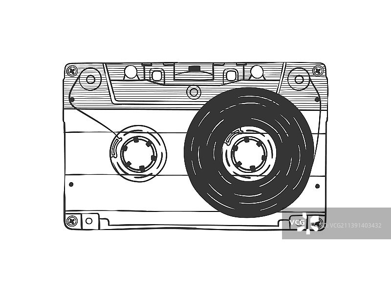 手绘音频盒式磁带图片素材