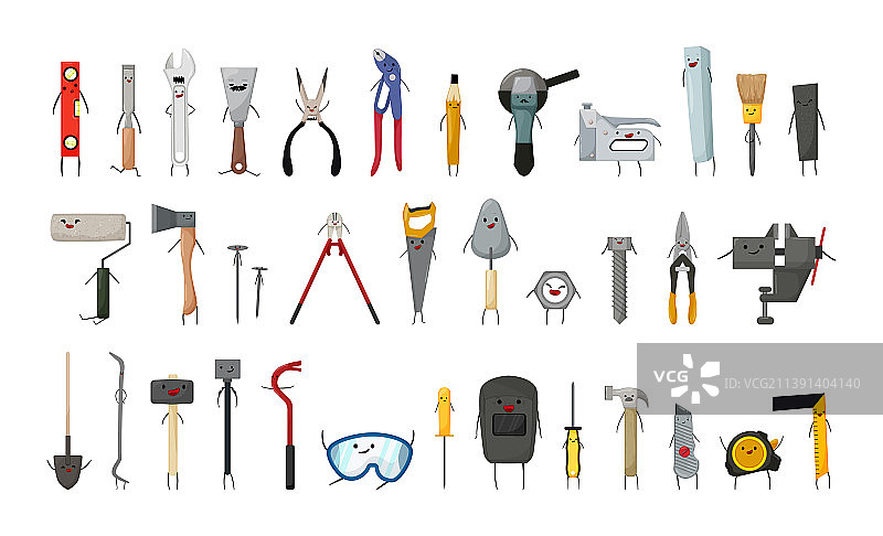 带情感的建筑工具套装图片素材