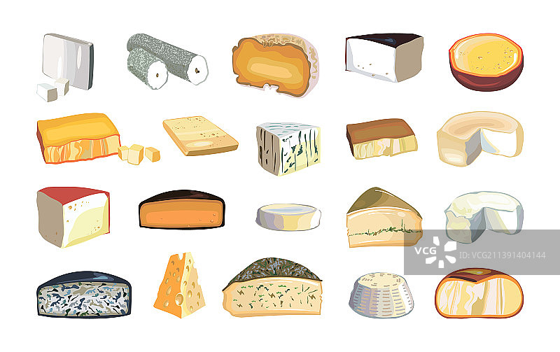 逼真的奶酪合集图片素材