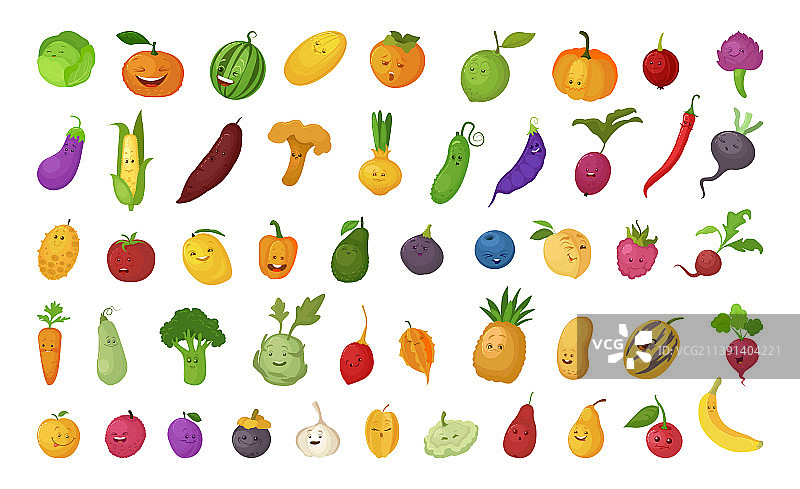 带表情水果蔬菜浆果图片素材