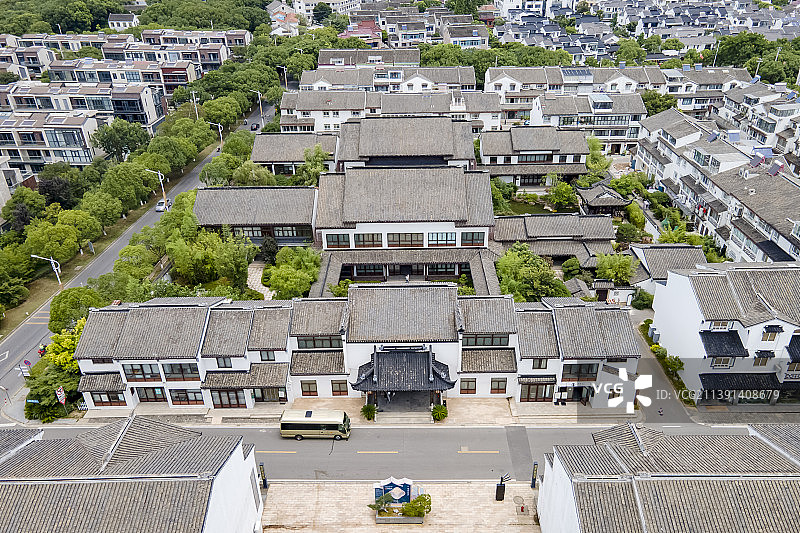航拍苏州高新区中国刺绣艺术馆全景图片素材