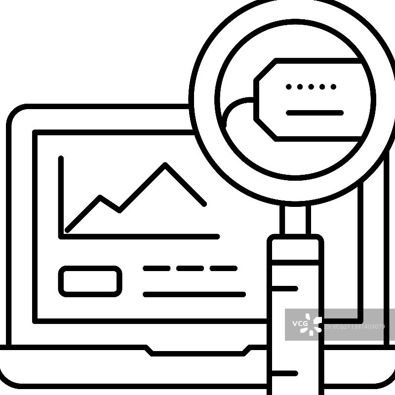 市场调研线性图标图片素材