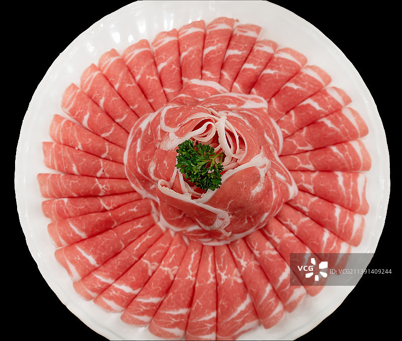 一盘美味涮羊肉片图片素材