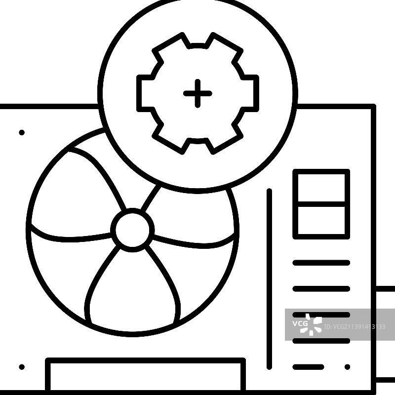 空调块工作过程线性图标图片素材