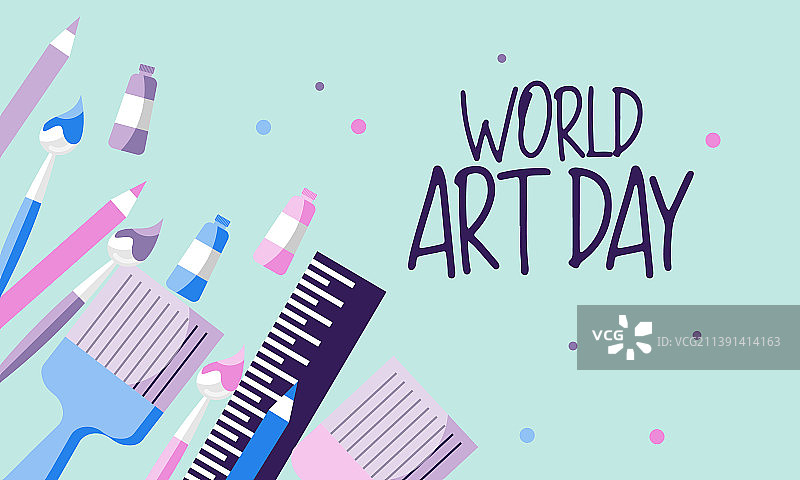 扁平风格世界艺术日设计图片素材