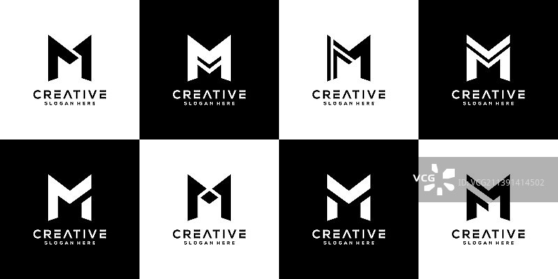 字母M抽象标志设计图片素材