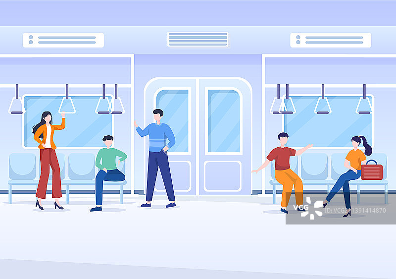 有人员列车运输的火车站图片素材