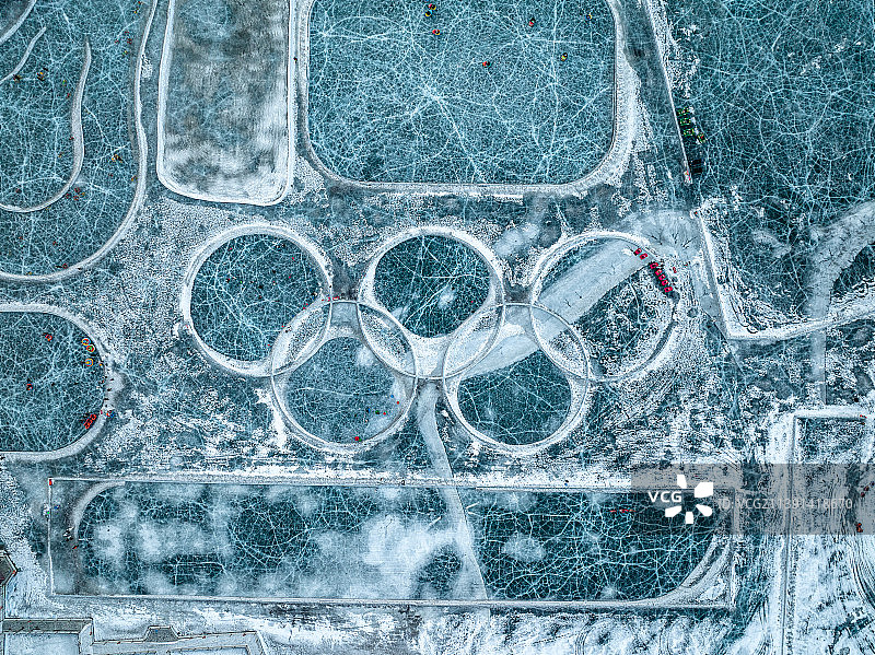 航拍冰雪大世界全景图图片素材