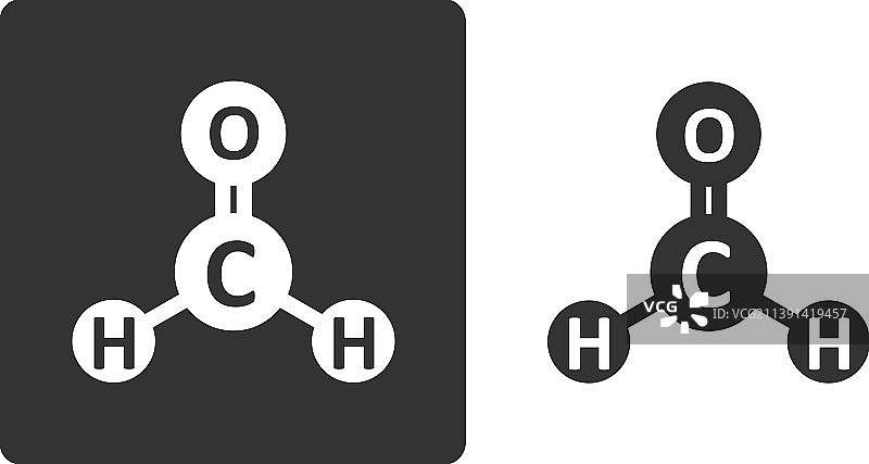 甲醛污染物分子扁平图标图片素材