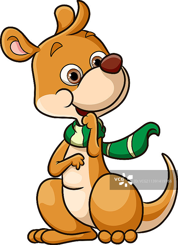 围着围巾的可爱袋鼠图片素材