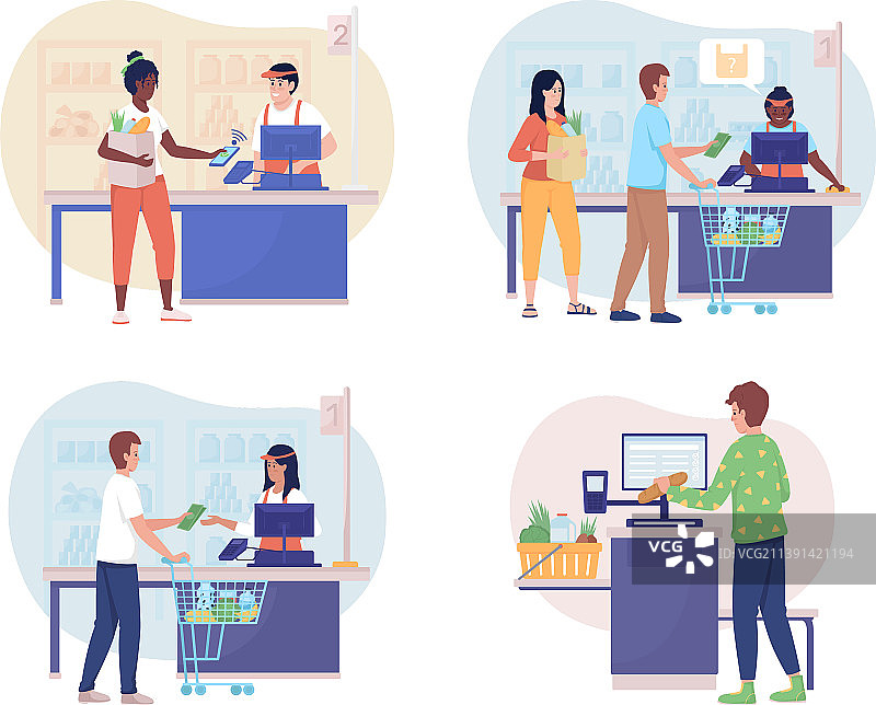 商店购物2.5D元素图片素材