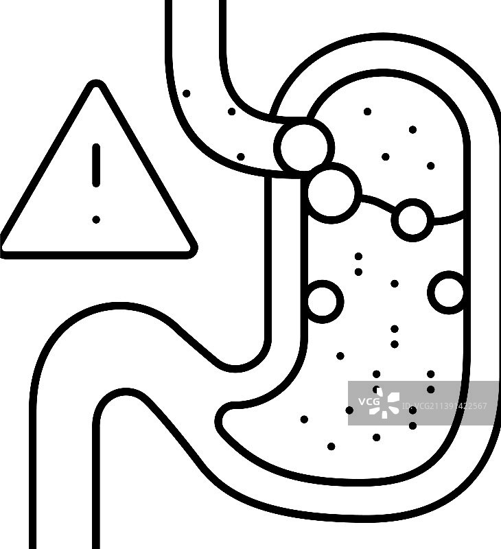 胃酸反流线性图标图片素材