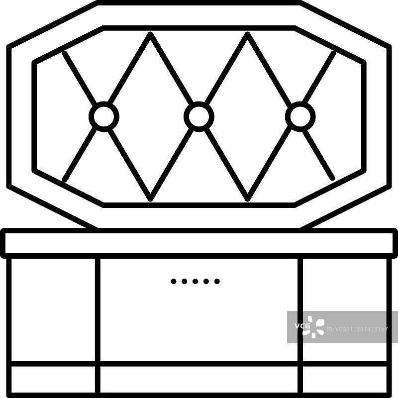 宠物棺材葬礼线性图标图片素材