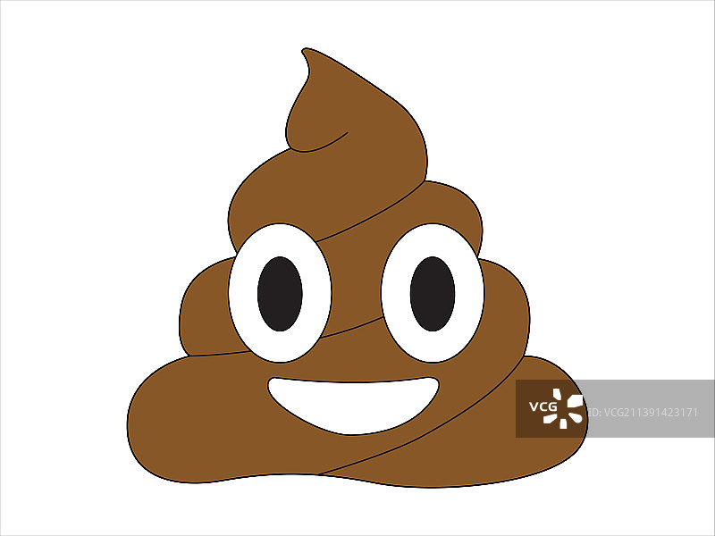 棕色粪便微笑表情图标图片素材