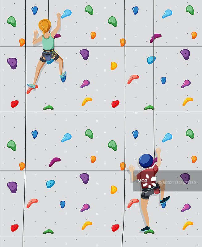 人们在圆形室内攀岩图片素材