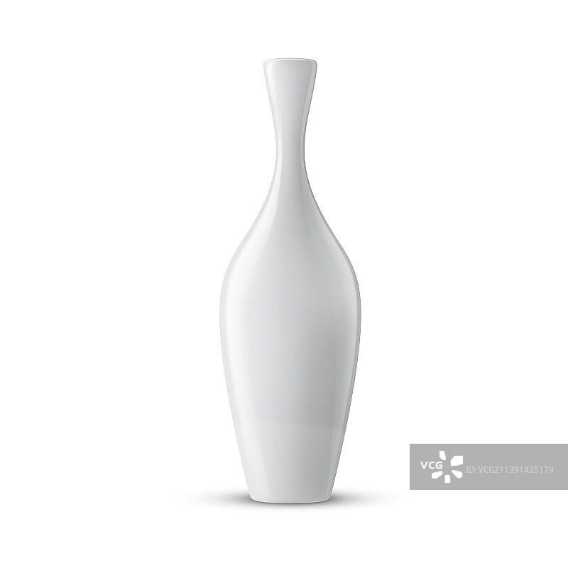3D逼真白色陶瓷花瓶图片素材