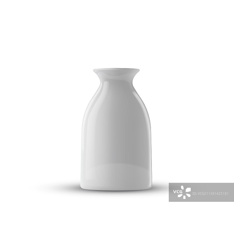 3D逼真白色陶瓷花瓶图片素材