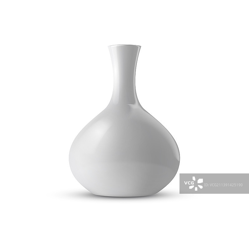 3D逼真白色陶瓷花瓶图片素材
