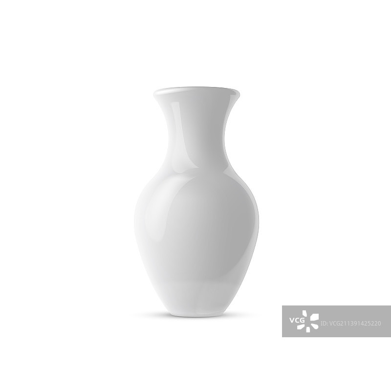 3D逼真白色陶瓷花瓶图片素材