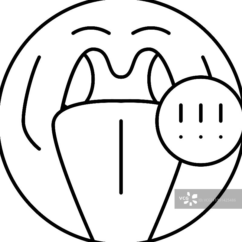 扁桃体腺样体问题线性图标图片素材