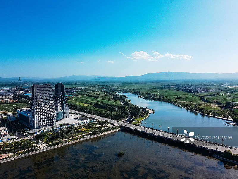 朔州市 星悦港文化中心 恢河 恢河大桥 护国寺 滨河公园 马邑南路 朔城区图片素材
