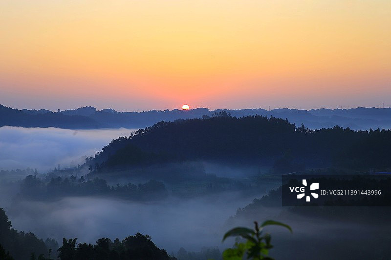骑龙坳日出图片素材