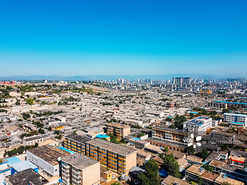 忻州市 忻府区 忻州古城 南关大街 泰山庙 航拍图片素材